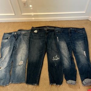 Size 16 and 18 crop jeans - 3 pairs